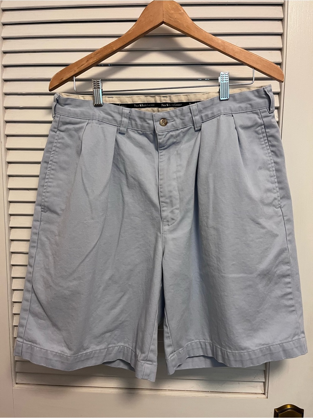 Ralph Lauren Light Blue Flat Front Chino Shorts, Preppy, Y2K